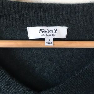 Madewell cashmere emerald v-neck sweater
